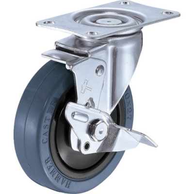HAMMER CASTER 錘牌 靜系列E型自在SP付橡膠車125mm